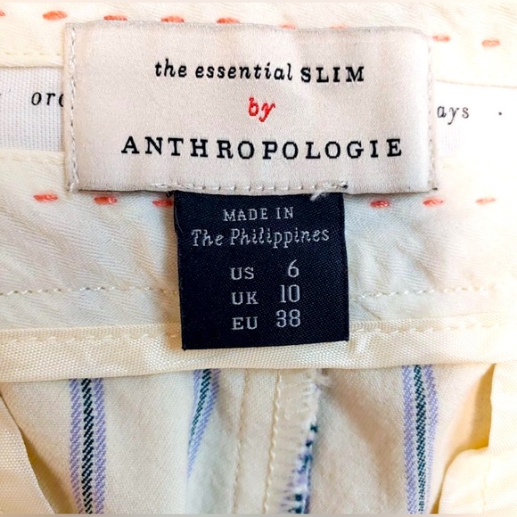 Anthropologie Essential Slim Crop Stripe Trouser - Picture 6 of 11